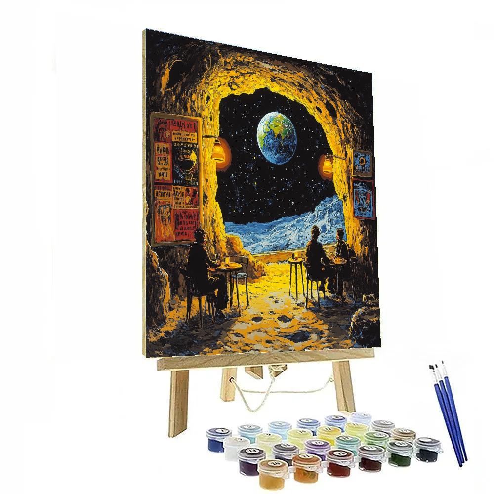 Toulouse Lautrec Inspired Night Cafe On The Moon DIY paint by numbers