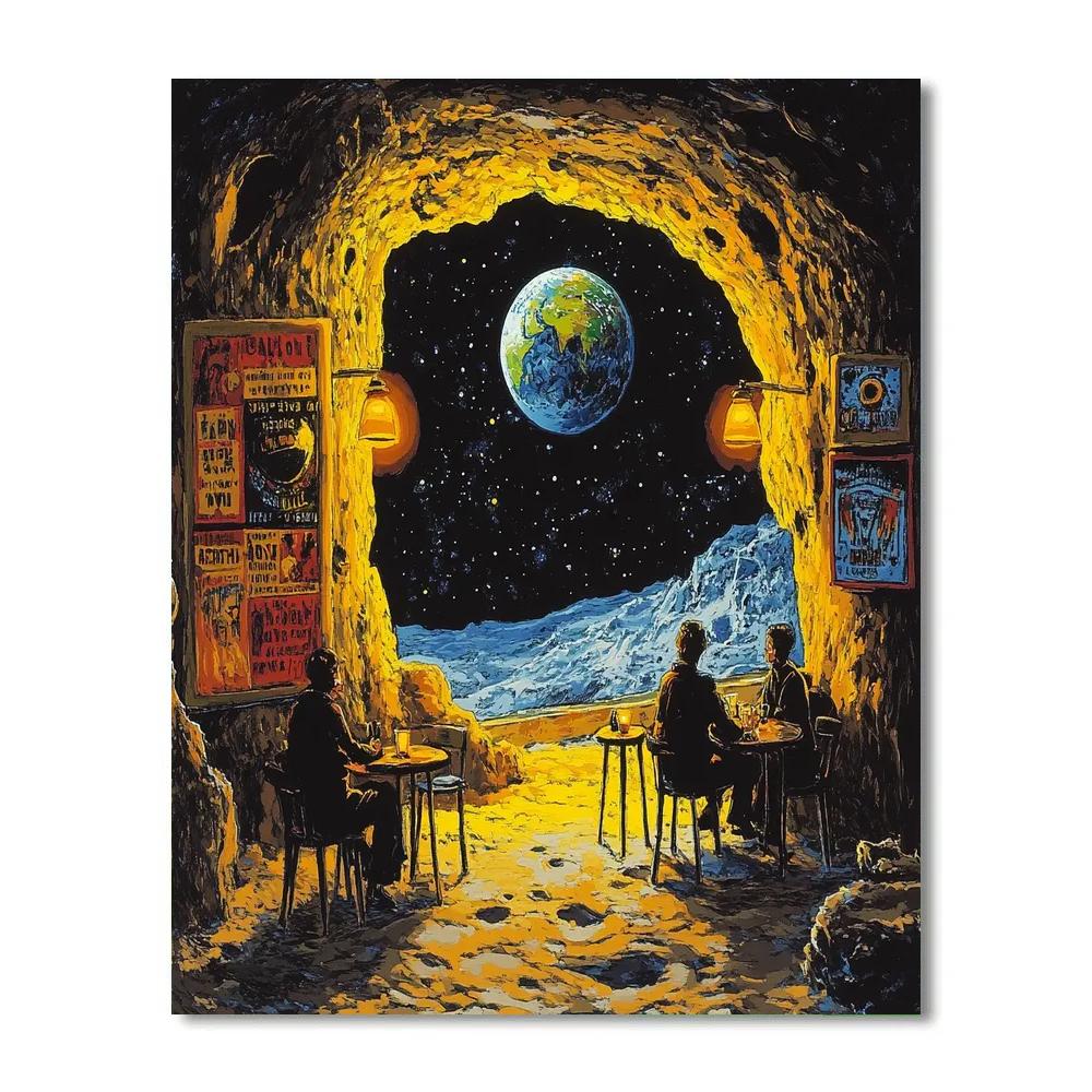 Toulouse Lautrec Inspired Night Cafe On The Moon DIY paint by numbers