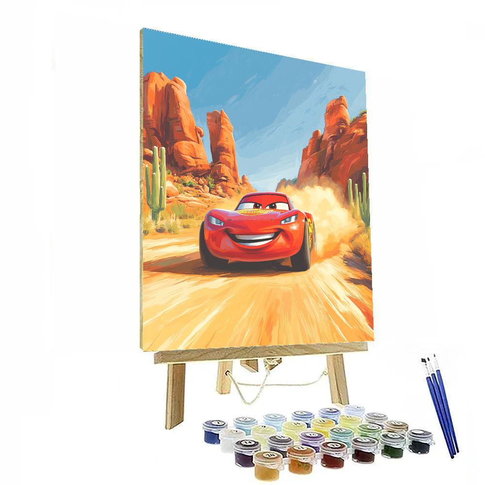 Lightning McQueen Desert Speed Trial Disney Inspired paint by number
