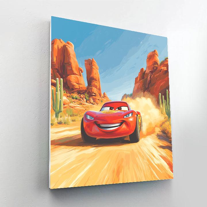 Lightning McQueen Desert Speed Trial Disney Inspired paint by number