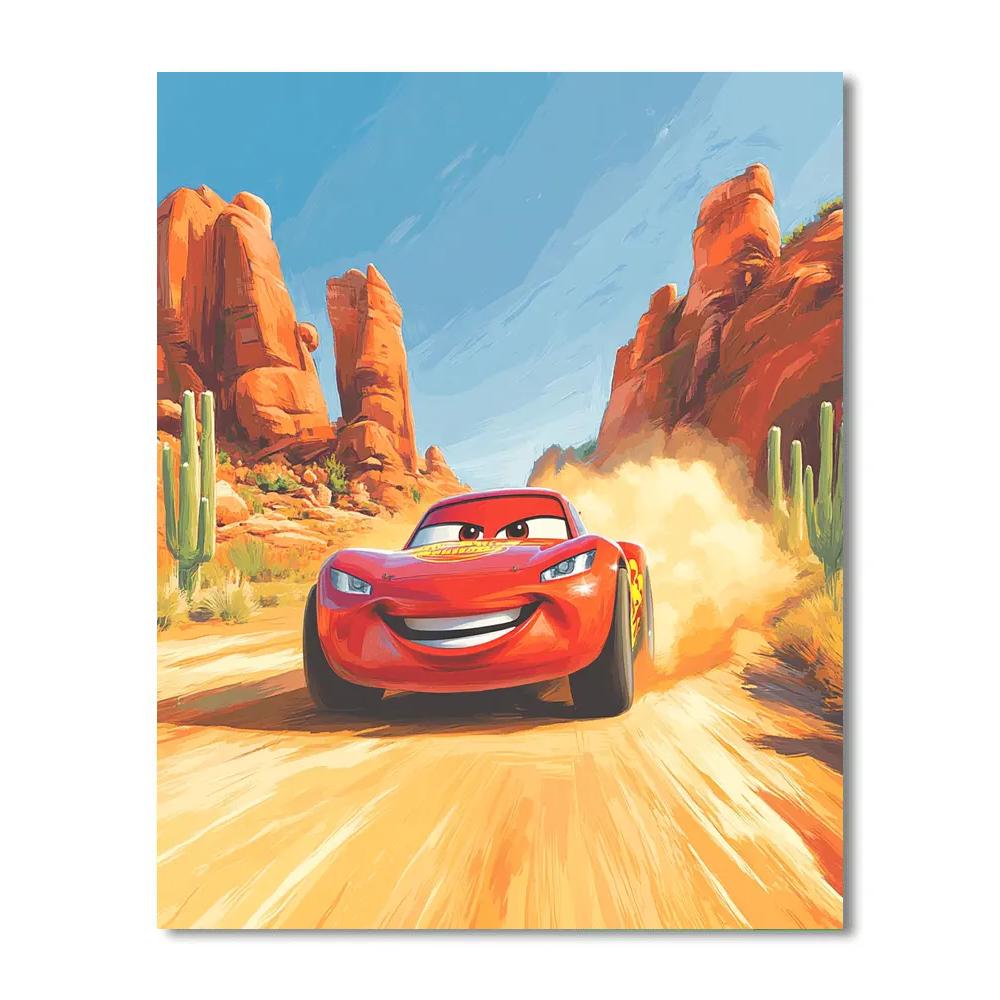 Lightning McQueen Desert Speed Trial Disney Inspired paint by number