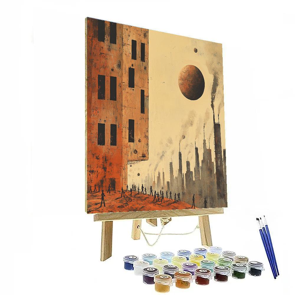 Lowry Inspired Factory Planet Skyline DIY paint by numbers