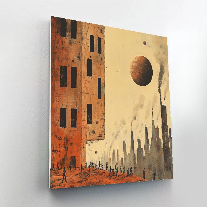 Lowry Inspired Factory Planet Skyline DIY paint by numbers