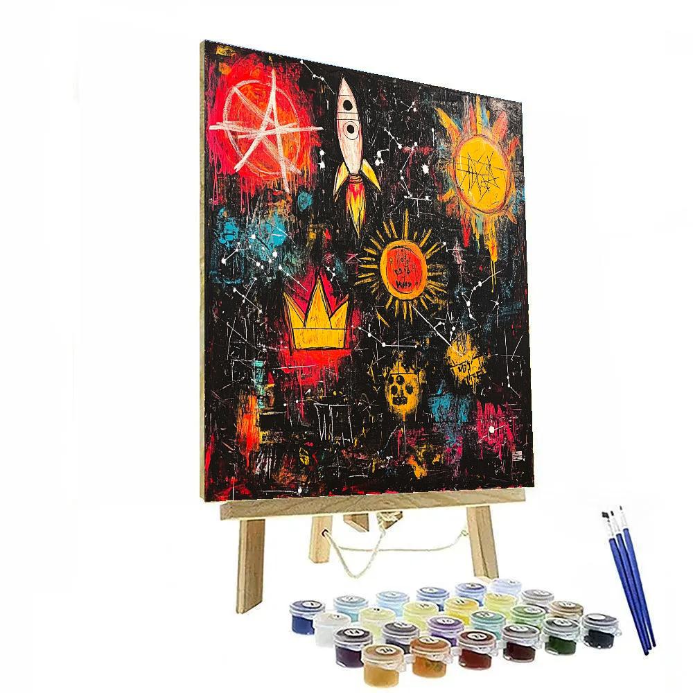 Basquiat Inspired Graffiti Star Map Paint by numbers kits