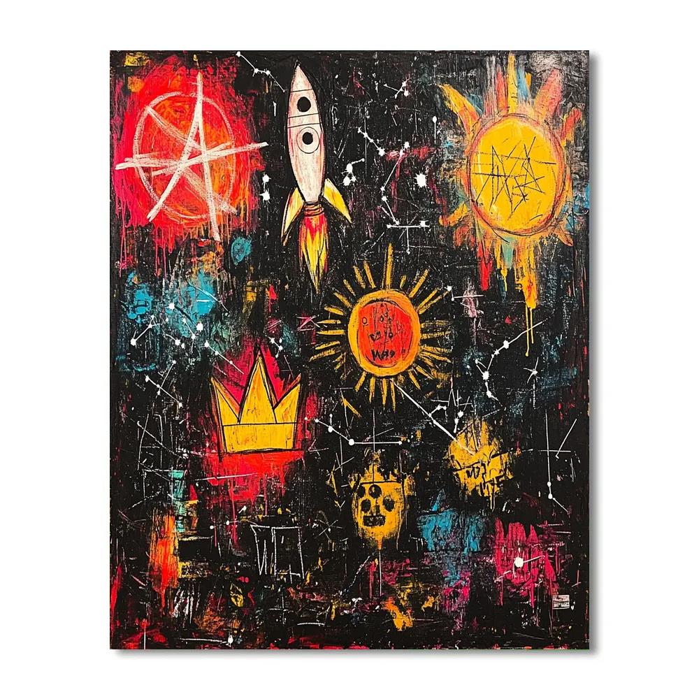 Basquiat Inspired Graffiti Star Map Paint by numbers kits