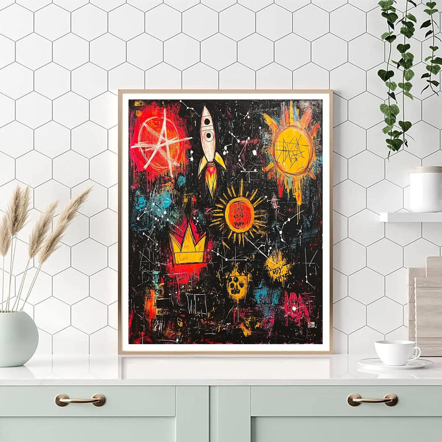 Basquiat Inspired Graffiti Star Map Paint by numbers kits