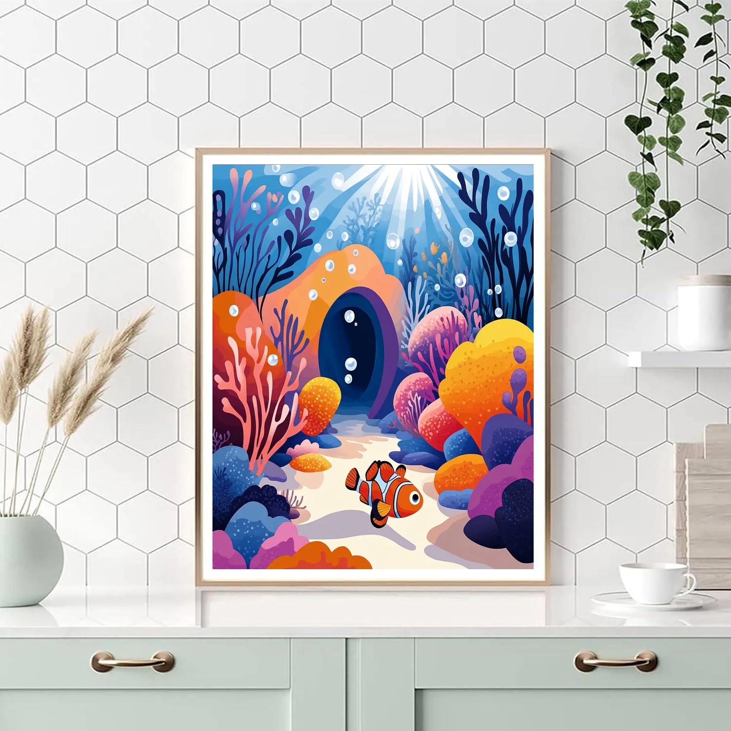 Nemo Coral Playground Fun Disney Inspired paint by numbers