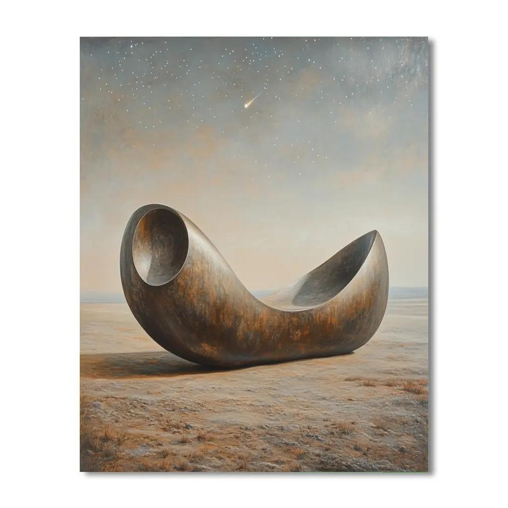 Henry Moore Inspired Reclining Asteroid Form paint by number