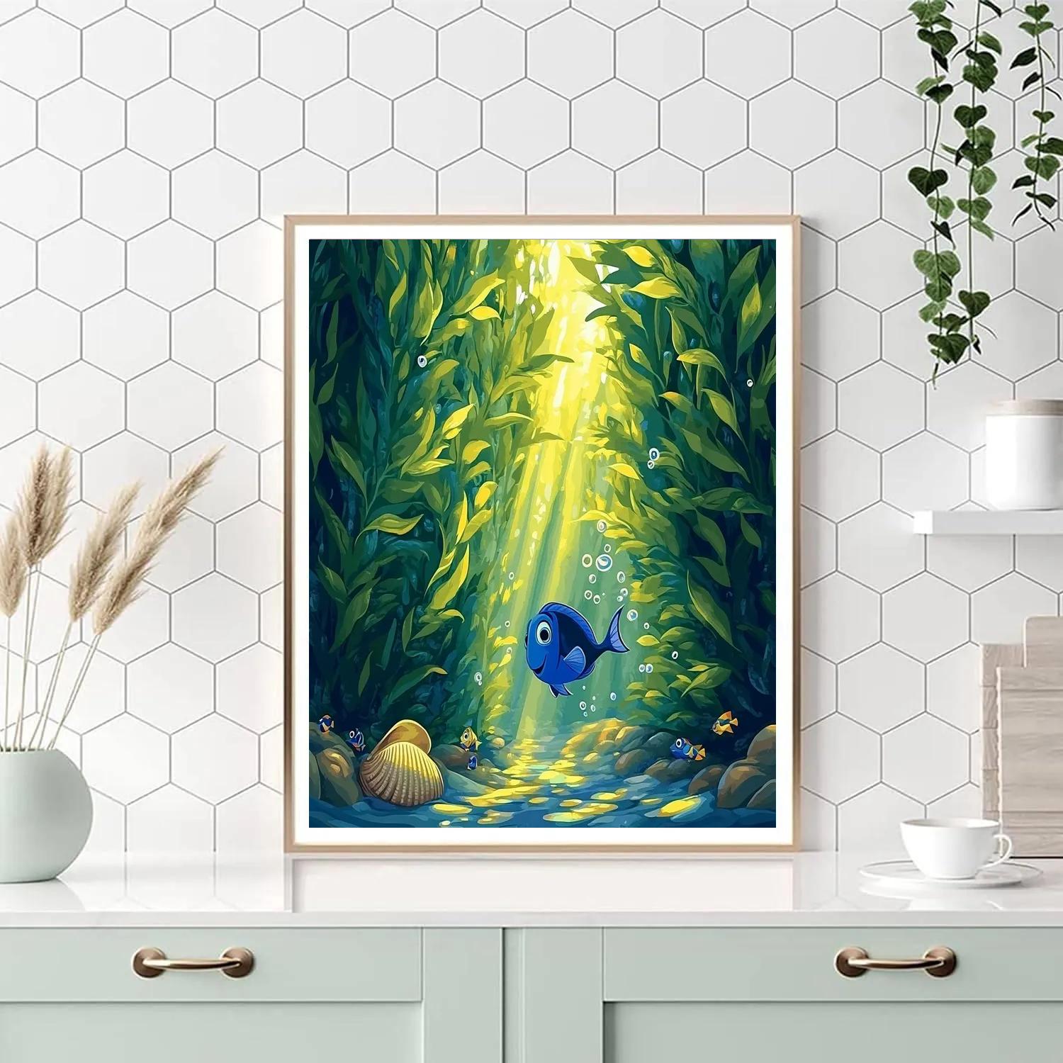 Dory Kelp Forest Wander Disney Inspired Number painting