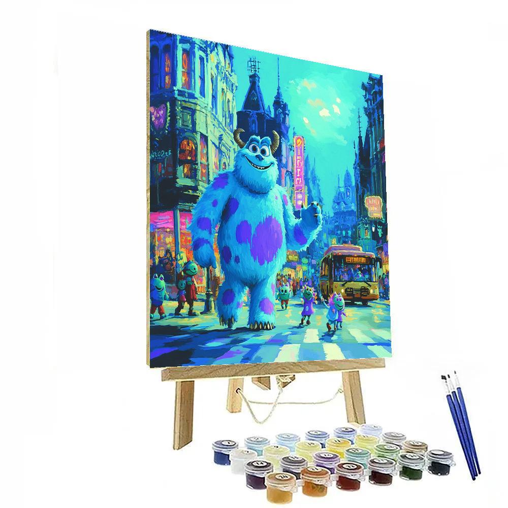 Sulley Monstropolis Crosswalk Stroll Disney Inspired Paint by numbers art