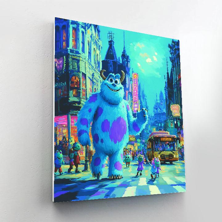 Sulley Monstropolis Crosswalk Stroll Disney Inspired Paint by numbers art