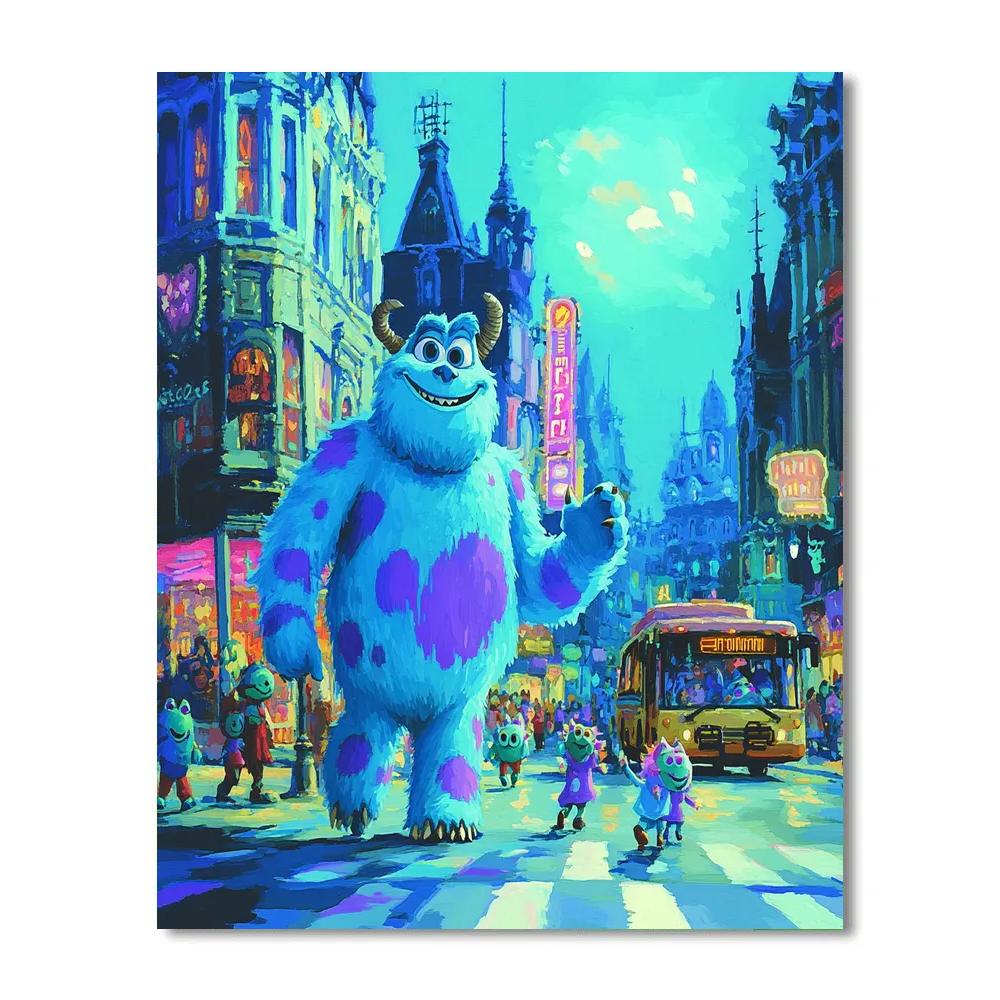 Sulley Monstropolis Crosswalk Stroll Disney Inspired Paint by numbers art