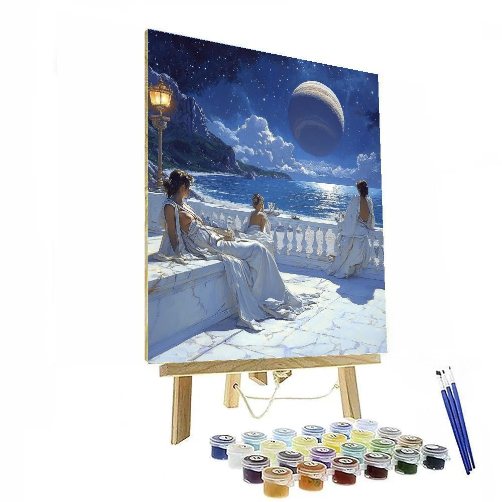 Alma Tadema Inspired Marble Terrace Under Stars Paint by numbers art