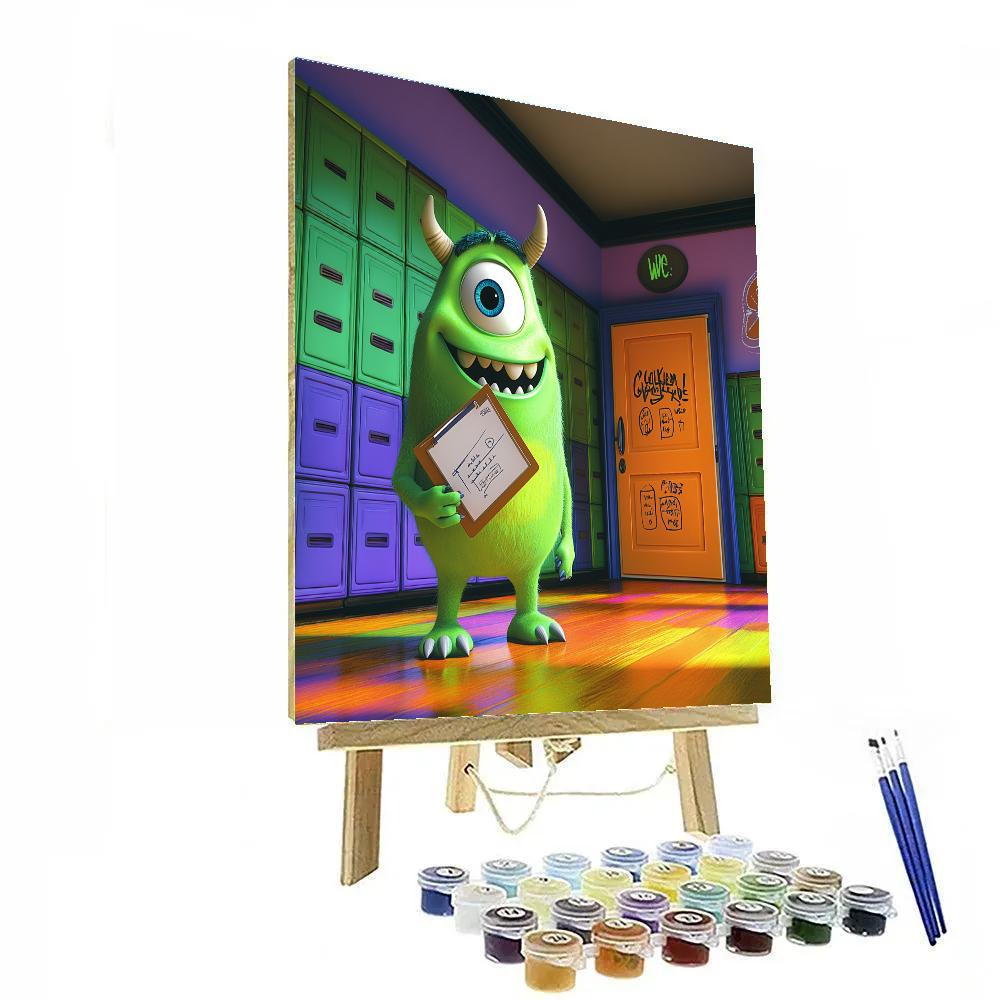 Mike Wazowski Scare School Practice Disney Inspired paint by numbers