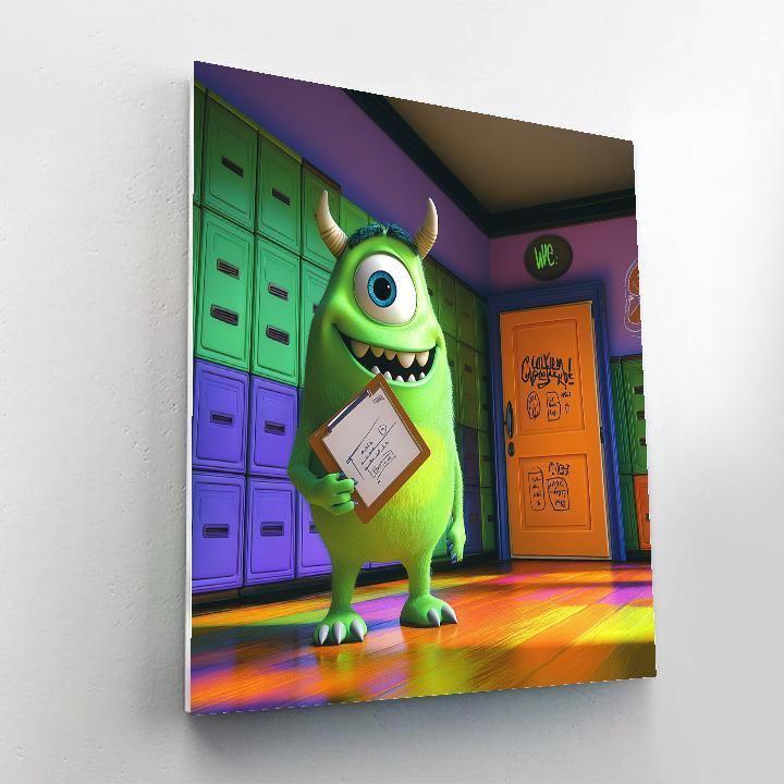 Mike Wazowski Scare School Practice Disney Inspired paint by numbers