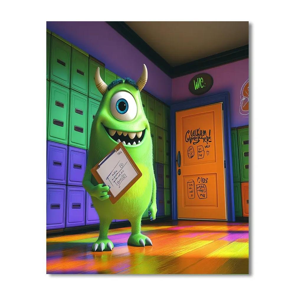 Mike Wazowski Scare School Practice Disney Inspired paint by numbers