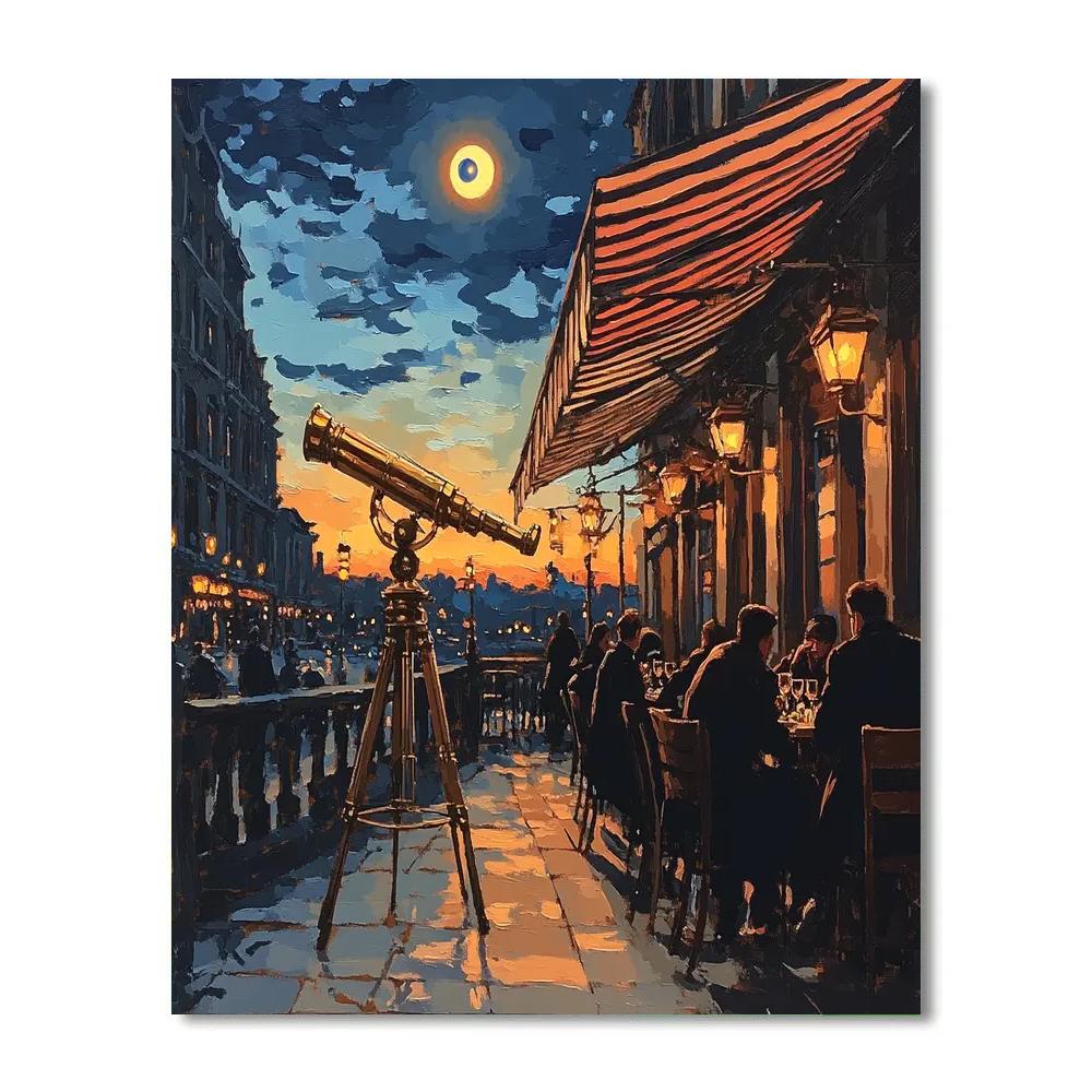 Manet Inspired Cafe Terrace Astronomers paint by number