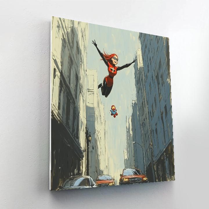 Elastigirl Downtown Rescue Stretch Disney Inspired painting number kit