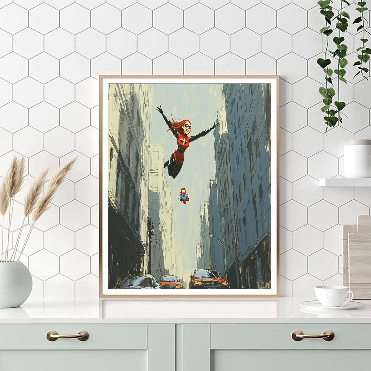 Elastigirl Downtown Rescue Stretch Disney Inspired painting number kit