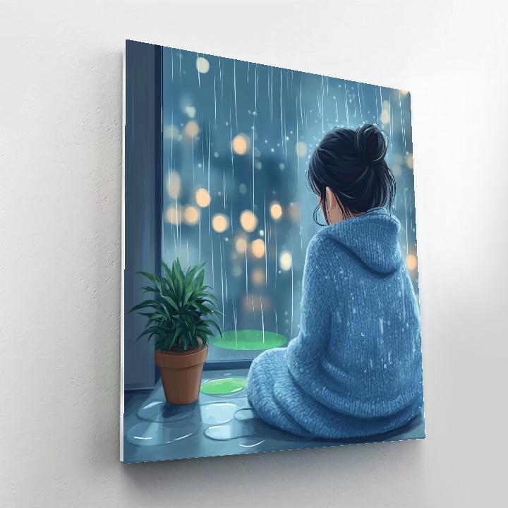 Sadness Rainy Window Corner Disney Inspired Number painting