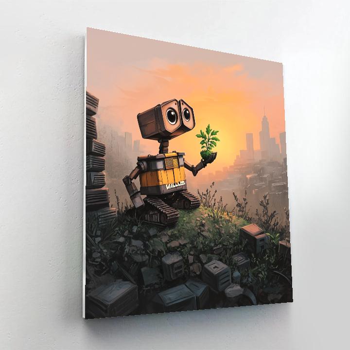 WALL E Sunset Junkyard Discovery Disney Inspired Paint by numbers art