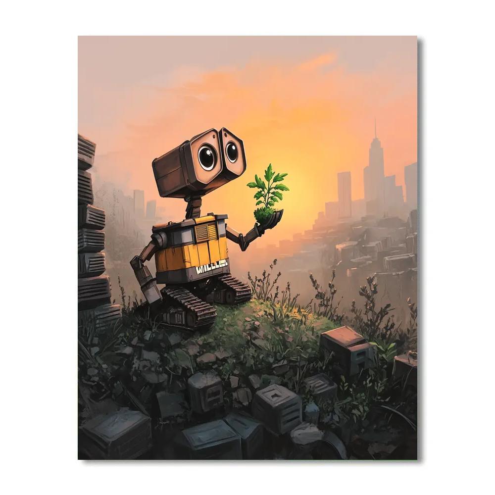 WALL E Sunset Junkyard Discovery Disney Inspired Paint by numbers art