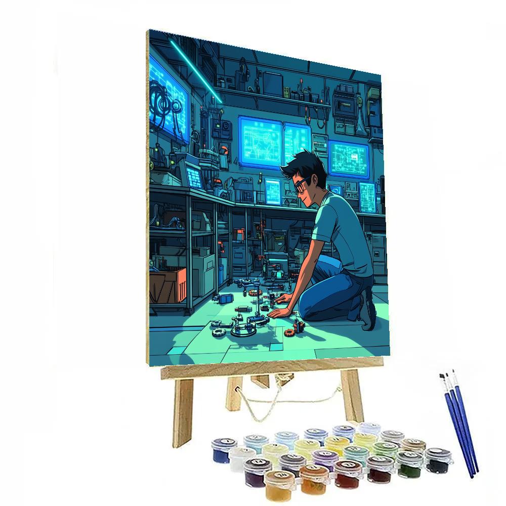 Hiro Hamada Robotics Lab Build Day Disney Inspired Painting by numbers kit