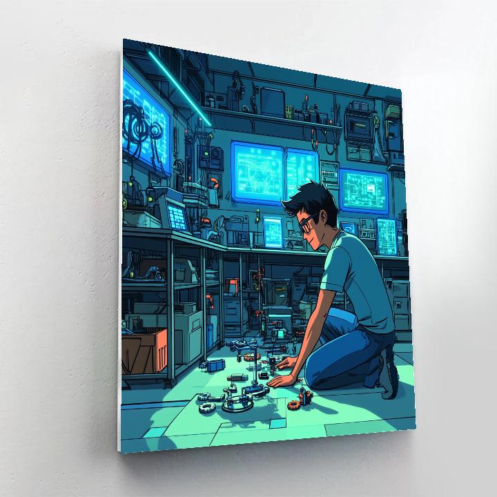 Hiro Hamada Robotics Lab Build Day Disney Inspired Painting by numbers kit