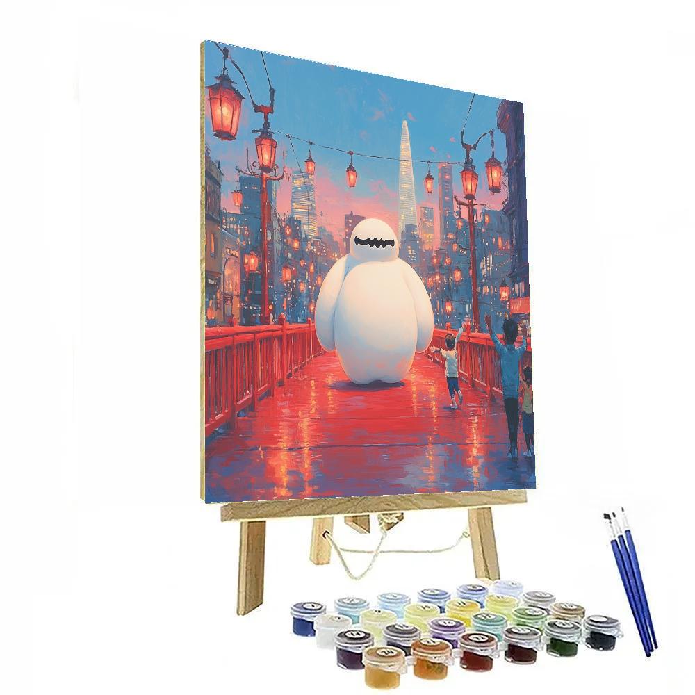 Baymax San Fransokyo Bridge Stroll Disney Inspired Painting by numbers kit