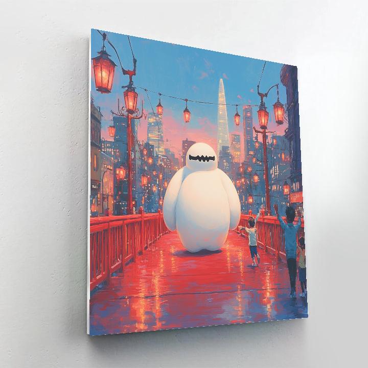 Baymax San Fransokyo Bridge Stroll Disney Inspired Painting by numbers kit