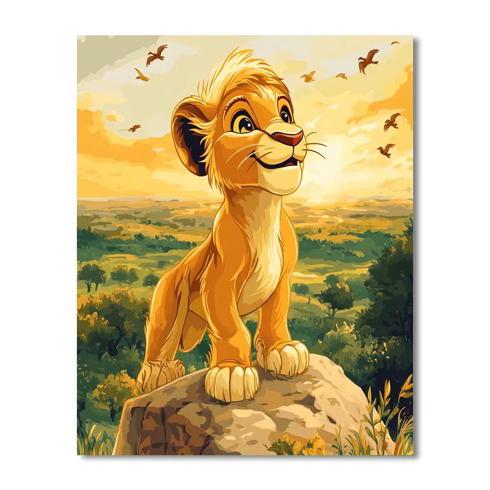 Simba Pride Rock Sunrise Roar Disney Inspired paint by numbers