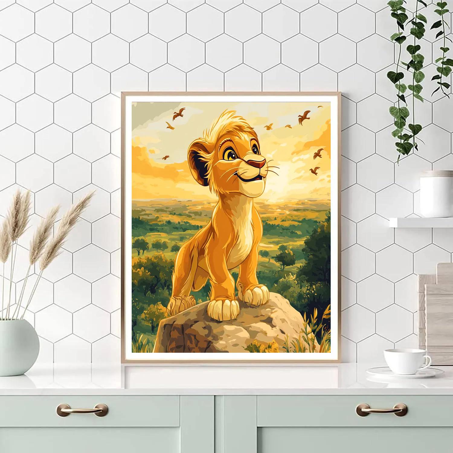 Simba Pride Rock Sunrise Roar Disney Inspired paint by numbers