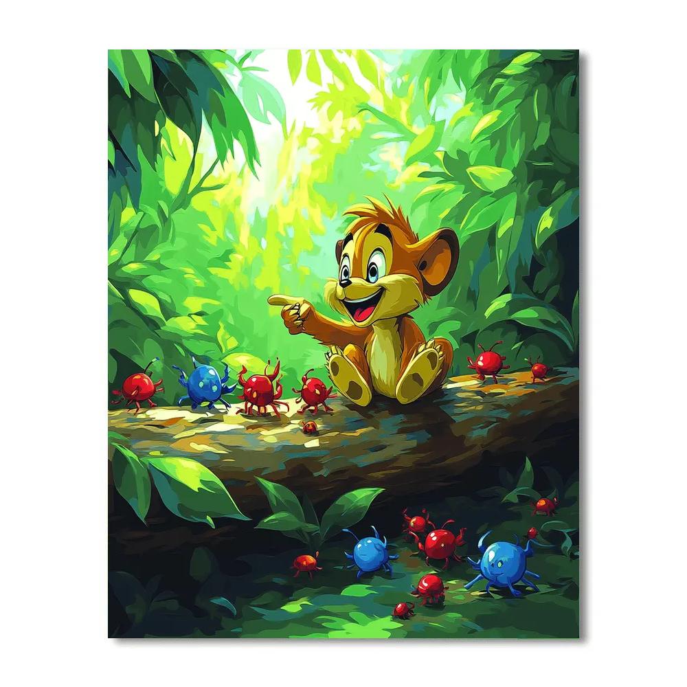 Timon Bug Feast Log Table Disney Inspired painting number kit