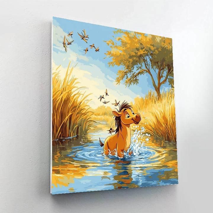 Pumbaa Watering Hole Splash Disney Inspired Numbered painting kits