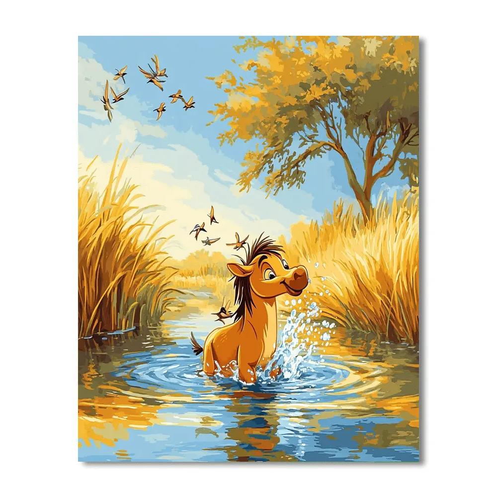 Pumbaa Watering Hole Splash Disney Inspired Numbered painting kits
