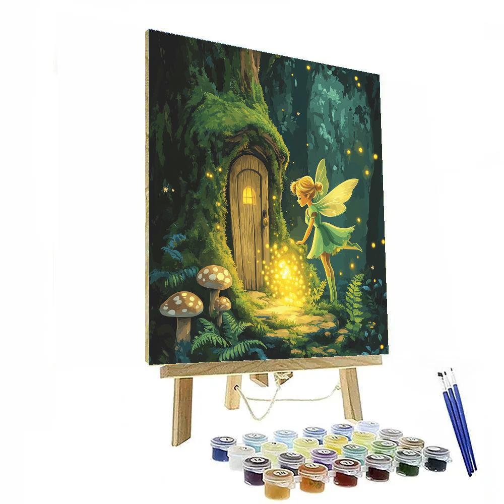 Tinker Bell Forest Glow Hideaway Disney Inspired paint by number