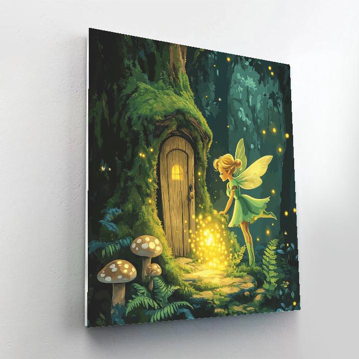 Tinker Bell Forest Glow Hideaway Disney Inspired paint by number