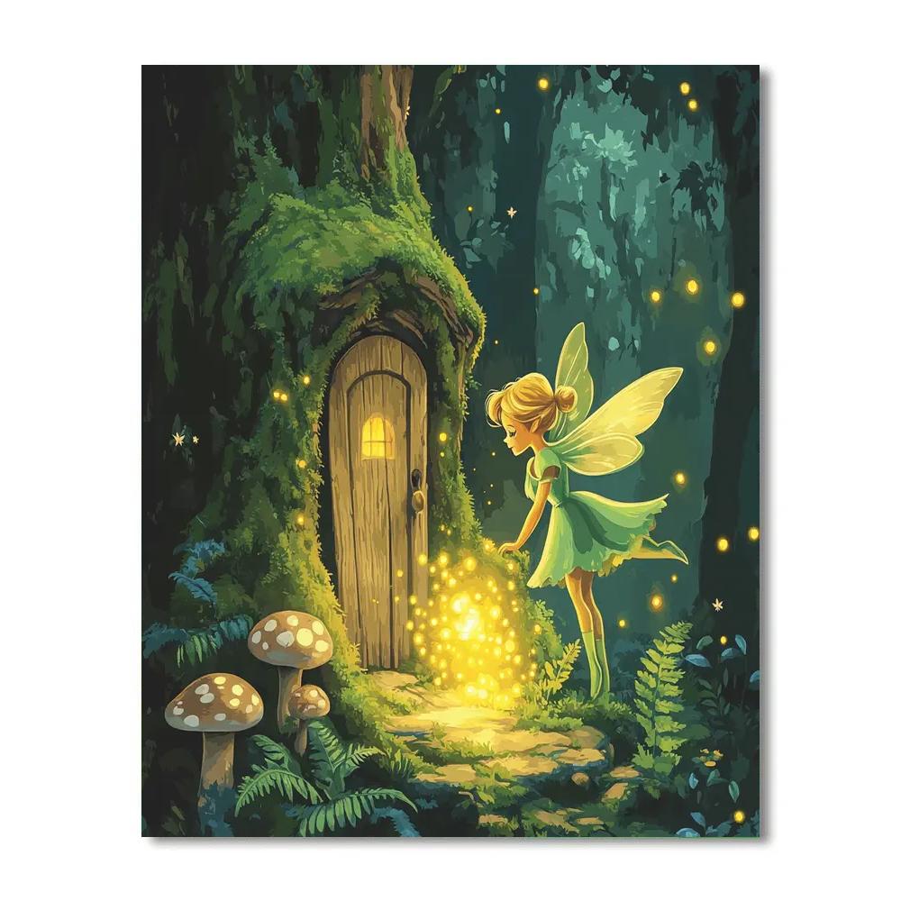 Tinker Bell Forest Glow Hideaway Disney Inspired paint by number