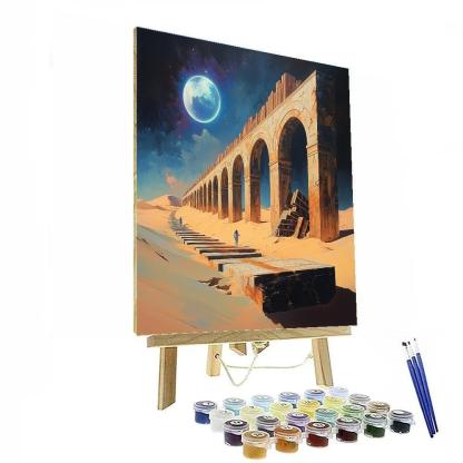 Salvador Dali Inspired Eclipse Over A Desert Library Paint by numbers kits