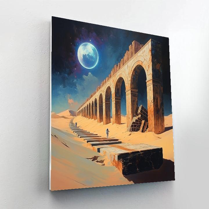 Salvador Dali Inspired Eclipse Over A Desert Library Paint by numbers kits