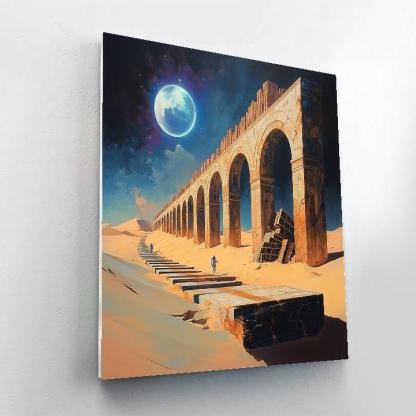 Salvador Dali Inspired Eclipse Over A Desert Library Paint by numbers kits