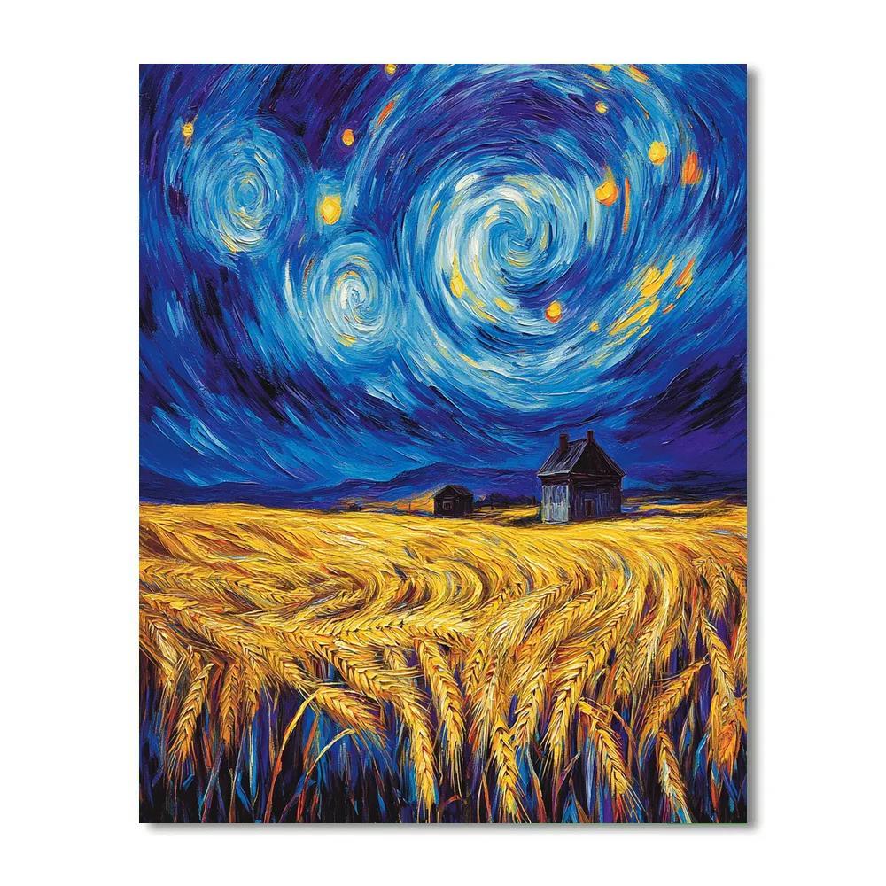 Van Gogh Inspired Stormy Wheat Fields Paint by numbers art