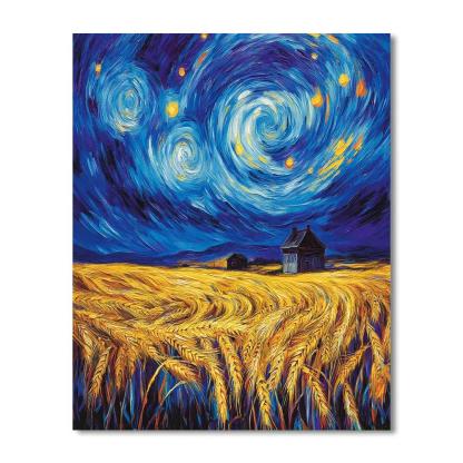 Van Gogh Inspired Stormy Wheat Fields Paint by numbers art