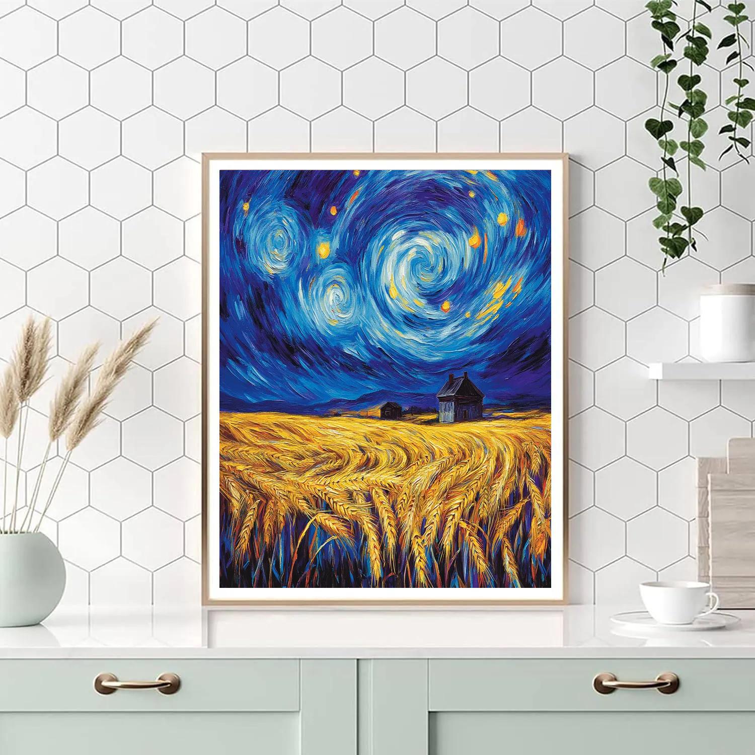 Van Gogh Inspired Stormy Wheat Fields Paint by numbers art