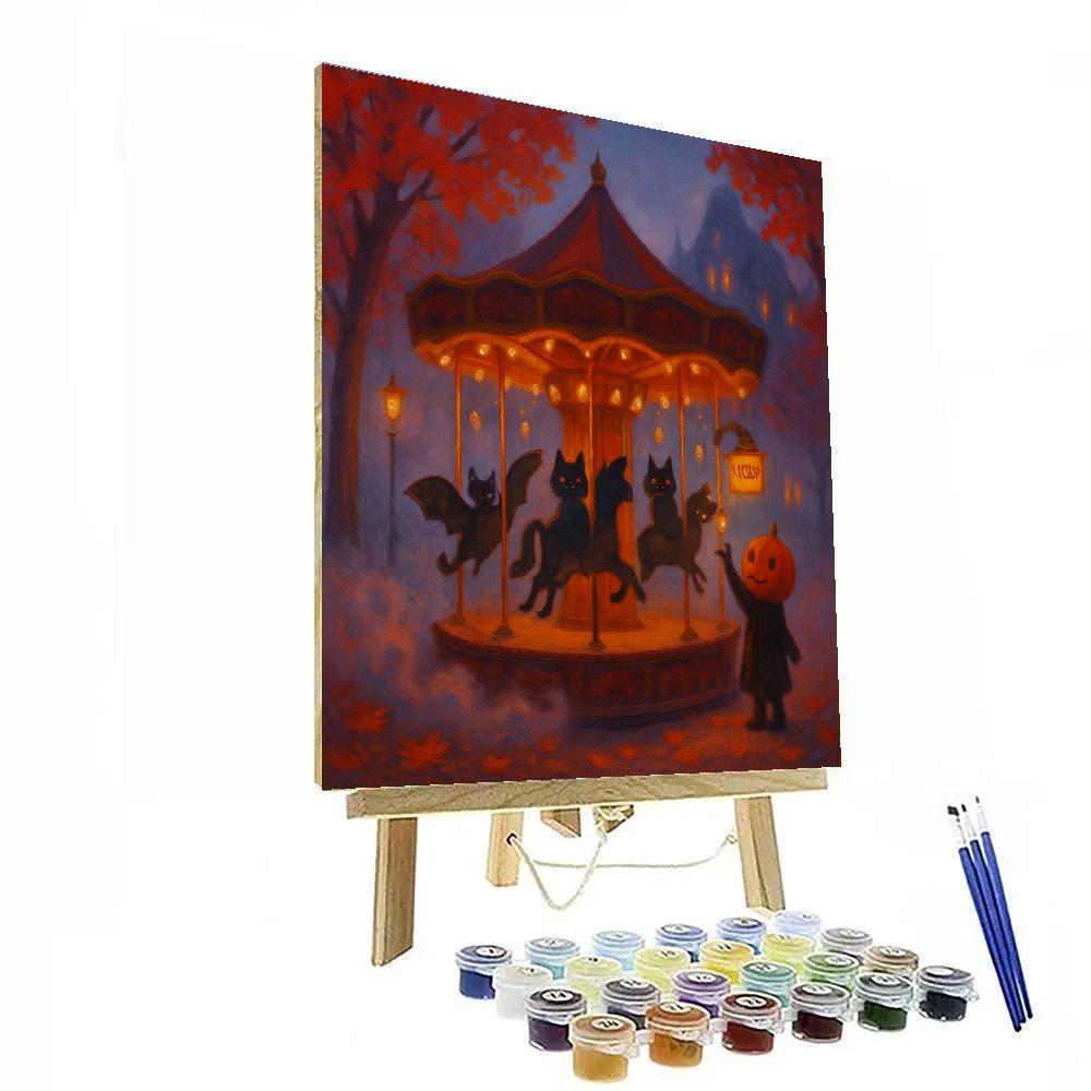 The Haunted Carousel In The Maple Fog Paint by numbers kits