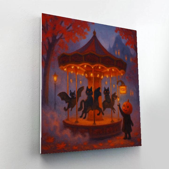 The Haunted Carousel In The Maple Fog Paint by numbers kits