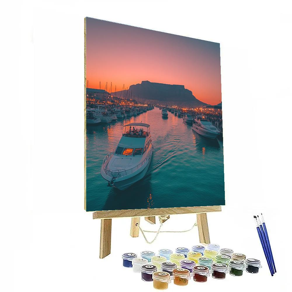 Sunset Over Table Mountain From The V And A Waterfront Cape Town South Africa Number painting