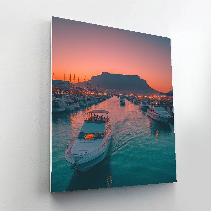 Sunset Over Table Mountain From The V And A Waterfront Cape Town South Africa Number painting