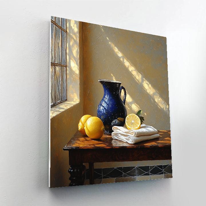 Johannes Vermeer Inspired Lapis Jug And Lemons In Window Light Paint by numbers kits