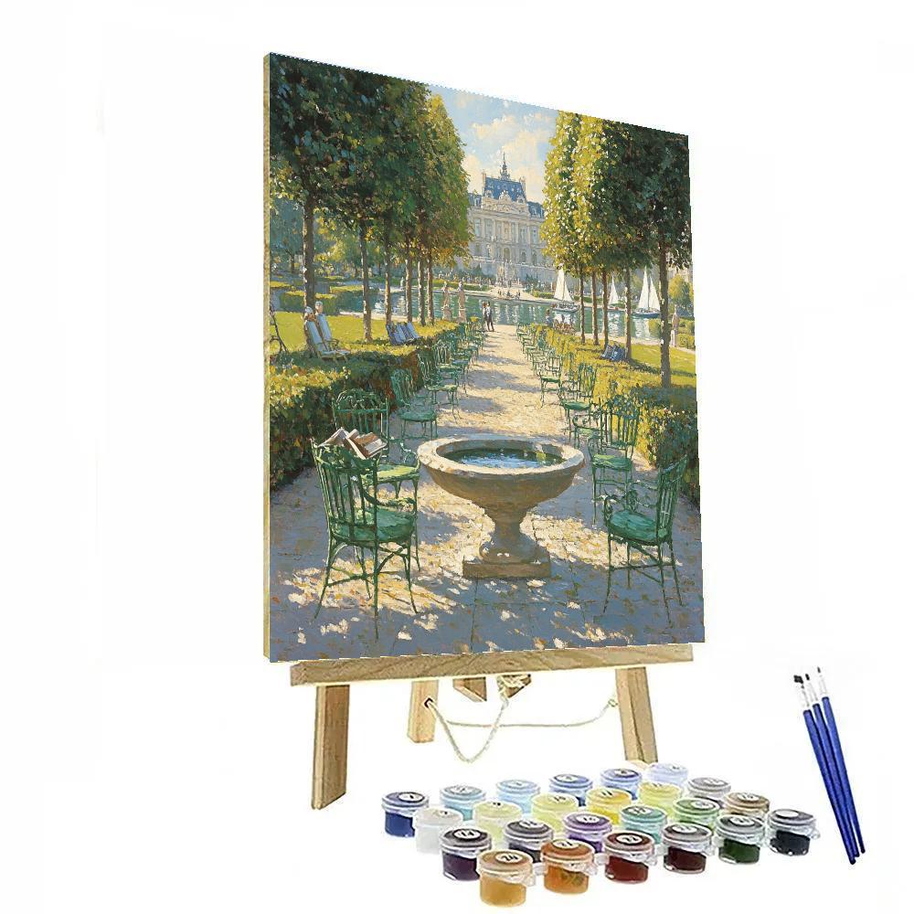 Morning Serenity At The Luxembourg Gardens Paris France Painting by numbers kit